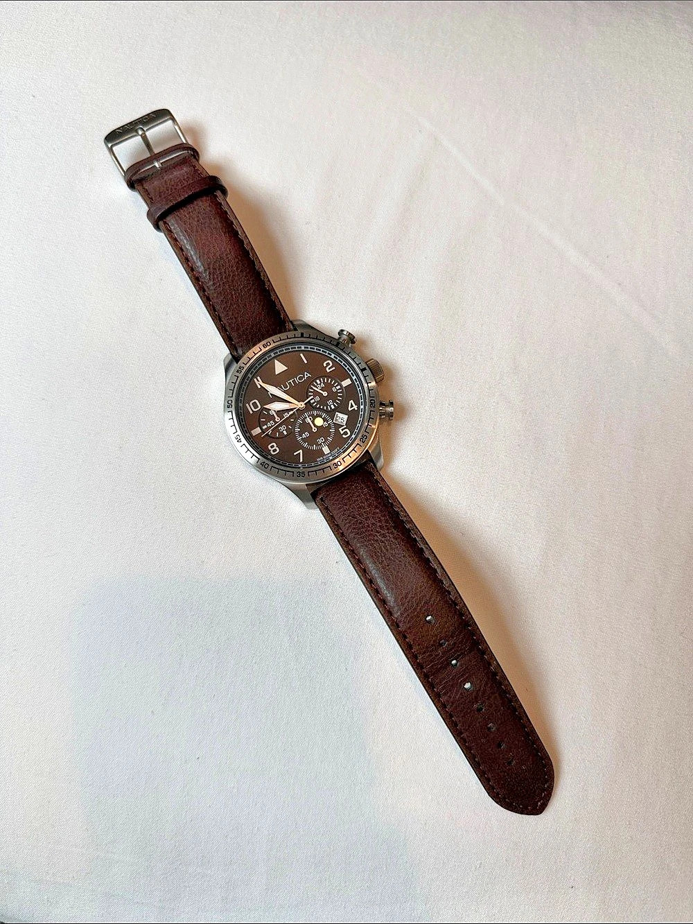 Nautica BFD 105 Chronograph Watch Brown & Black